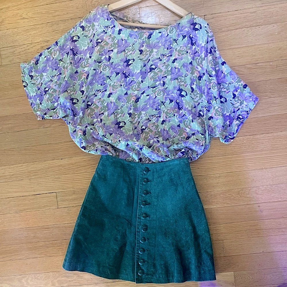 oversize vintage floral blouse